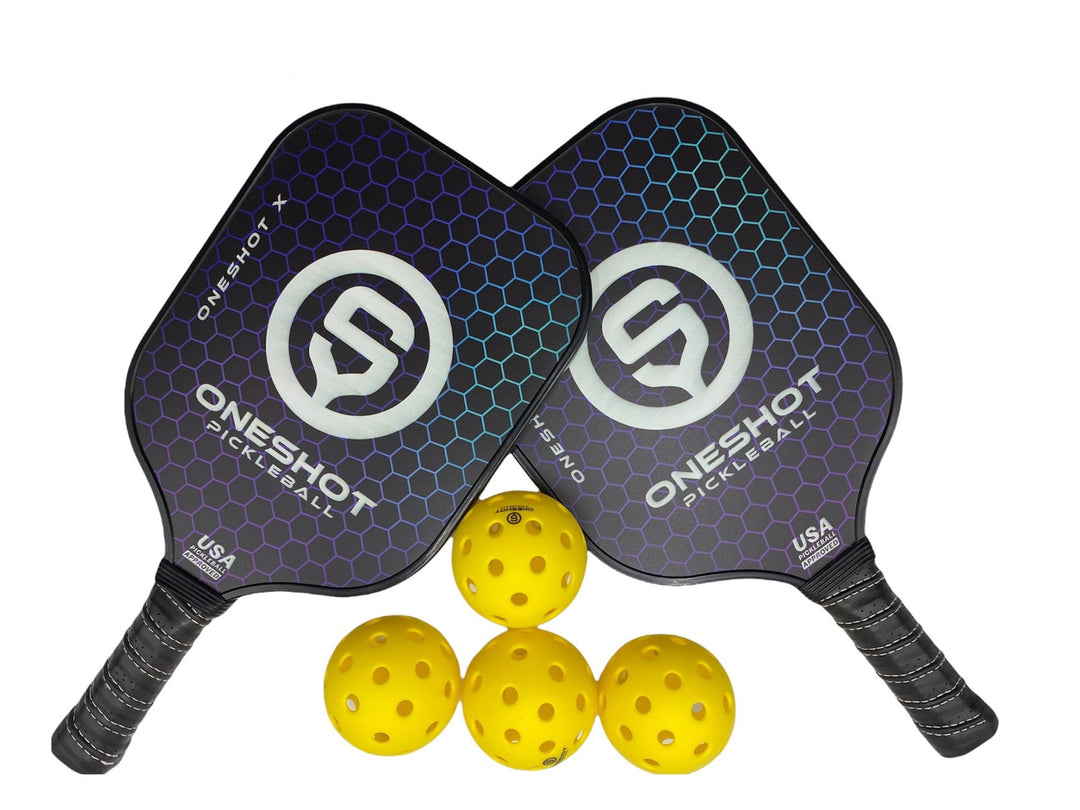 Oneshot Pickleball Paddle Set | 2 Player Pack with